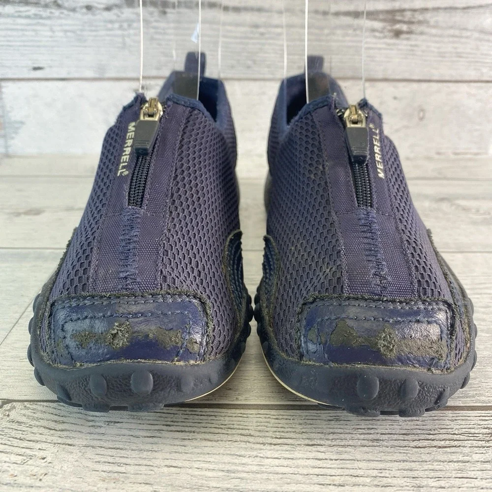 MERRELL Barrado Breeze Shoes Youth 13 Navy Blue Zip Up Play Performance Footwear